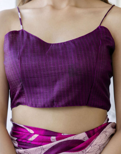 Light Purple Khadi Printed Saree