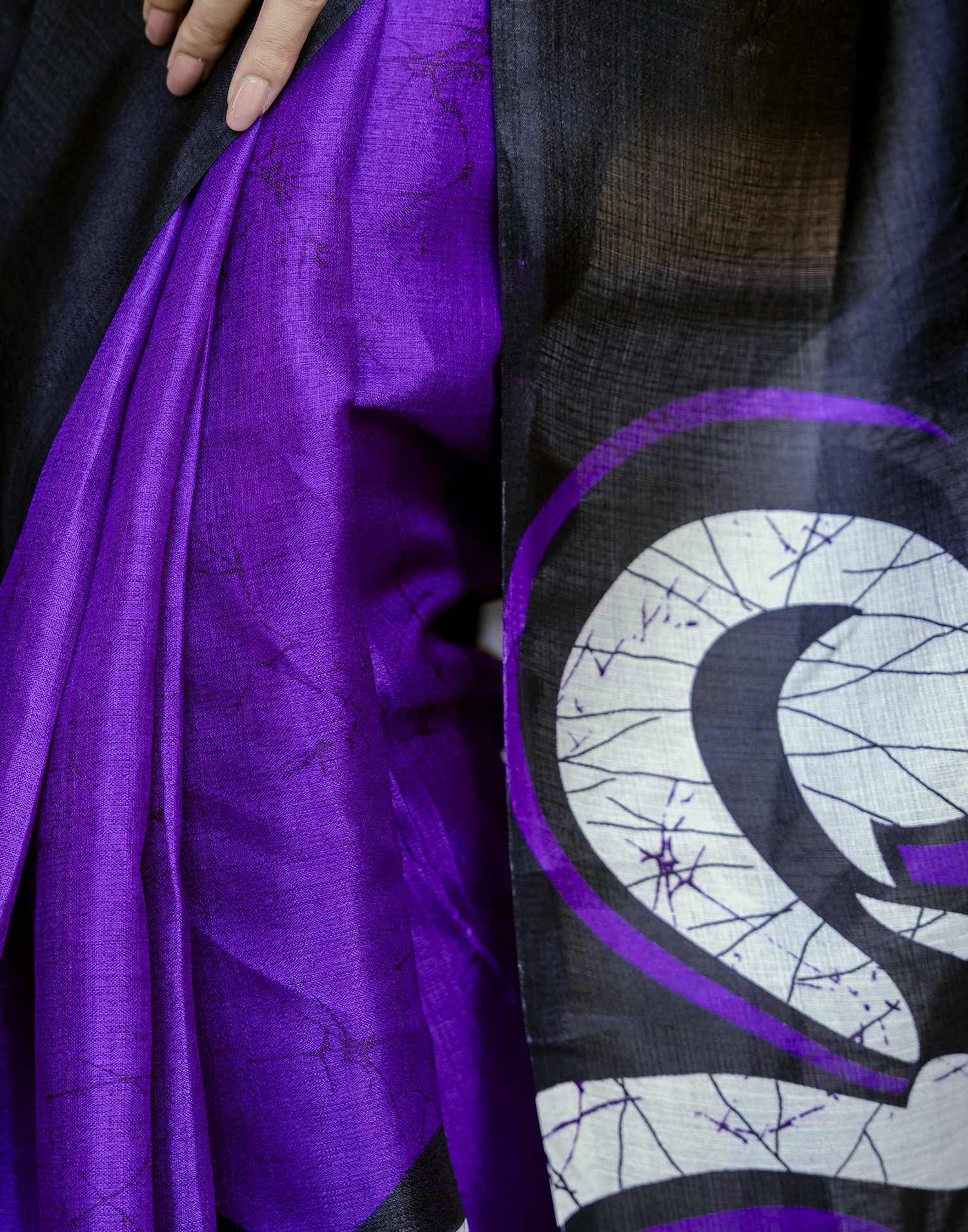 Purple Khadi Printed Saree