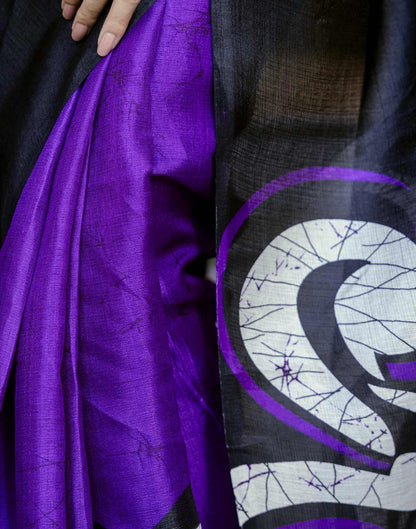 Purple Khadi Printed Saree