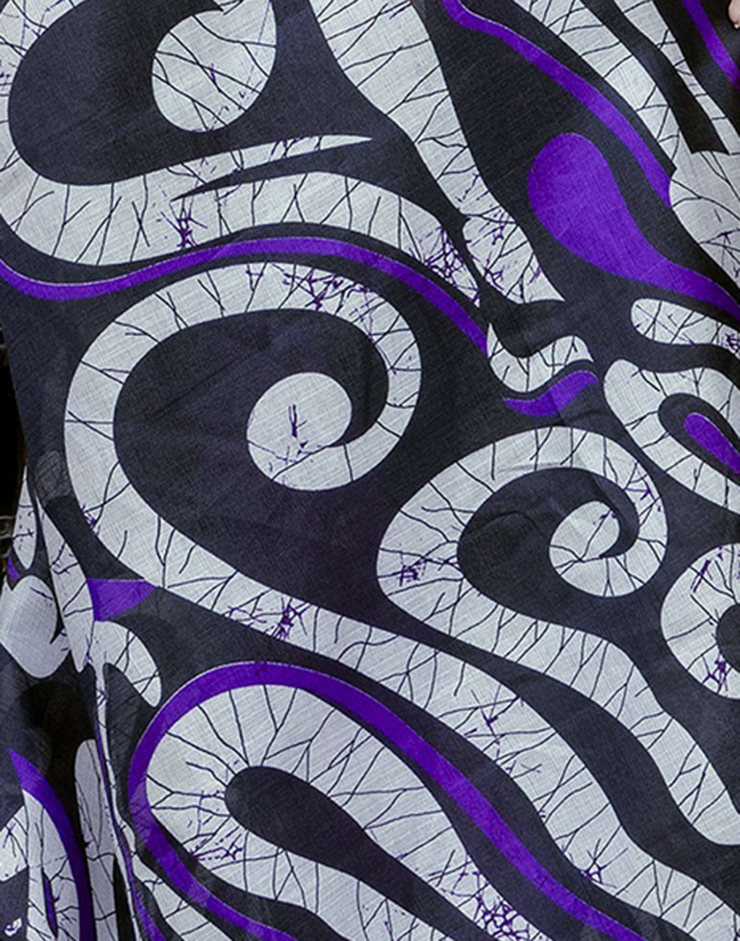 Purple Khadi Printed Saree