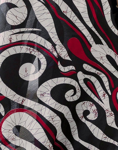 Red Khadi Printed Saree