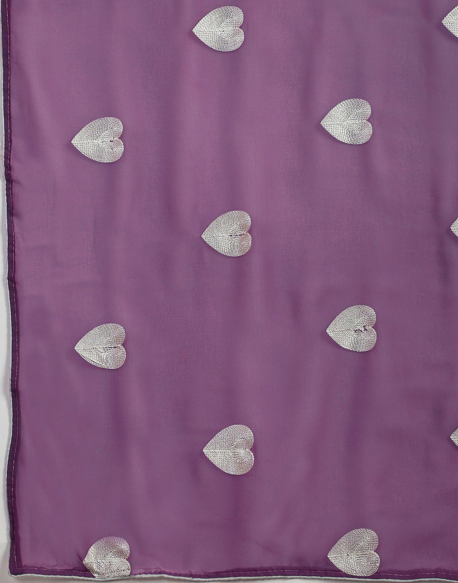 Dusty Purple Georgette Embroidery Saree