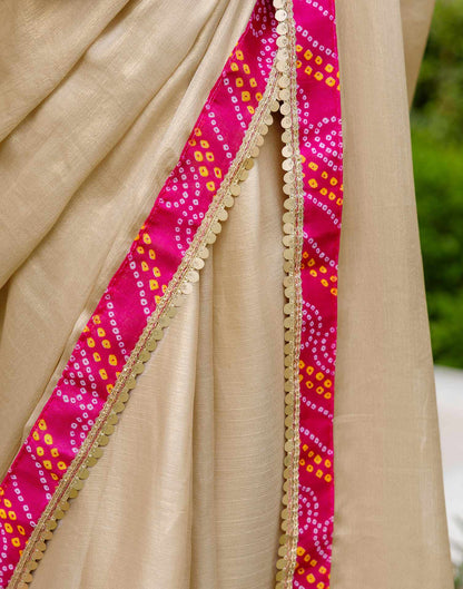 Beige Shimmer Lace Saree