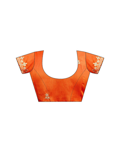 Orange Georgette Printed Laheriya Saree