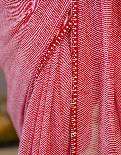 Red Georgette Printed Saree