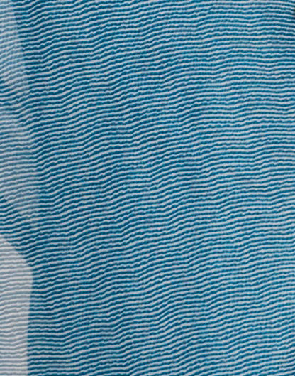 Teal Blue Georgette Printed Saree