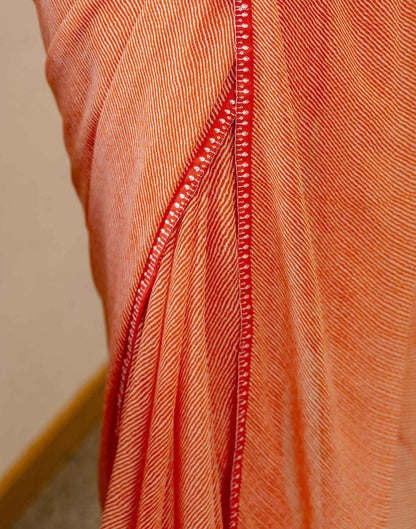 Orange Georgette Printed Saree