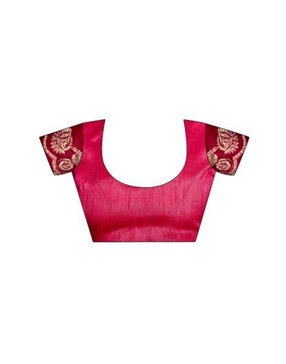 Rani Pink Georgette Bandhani Printed Saree