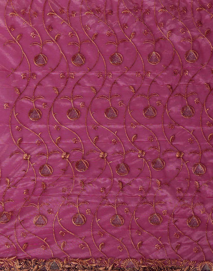 Magenta Shimmer Embroidery Saree
