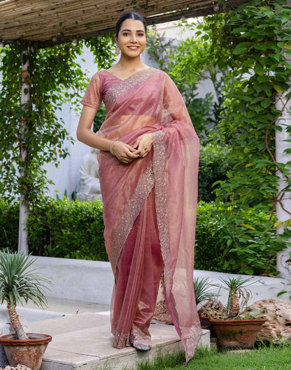 Magenta Shimmer Swarovski Saree