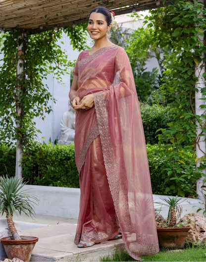 Magenta Shimmer Swarovski Saree