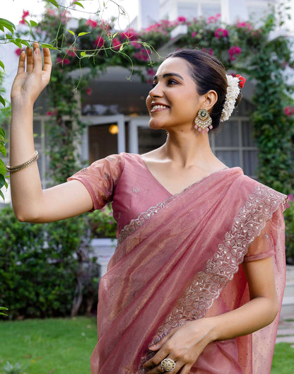 Magenta Shimmer Swarovski Saree