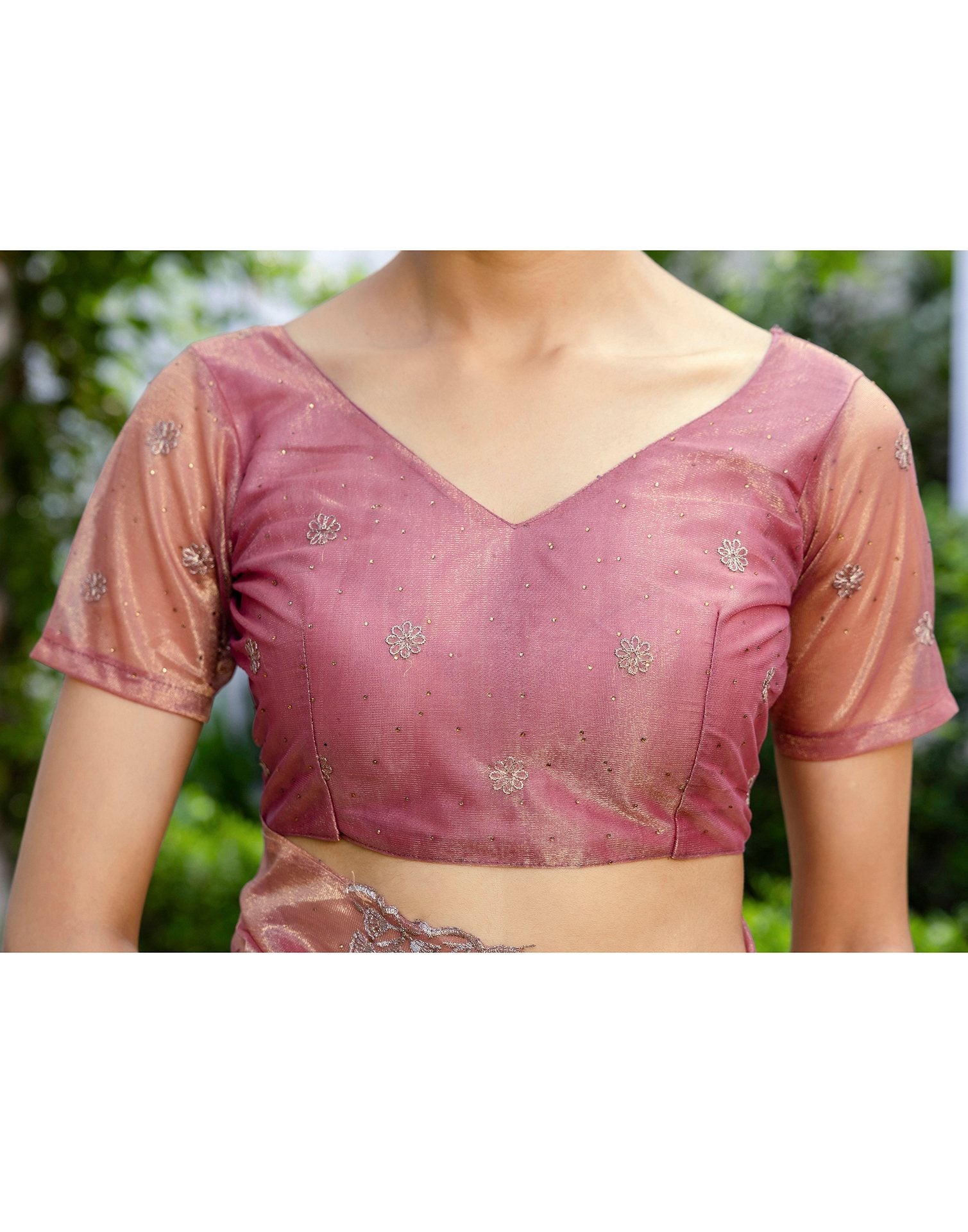 Magenta Shimmer Swarovski Saree