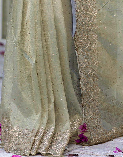 Grey Shimmer Swarovski Saree