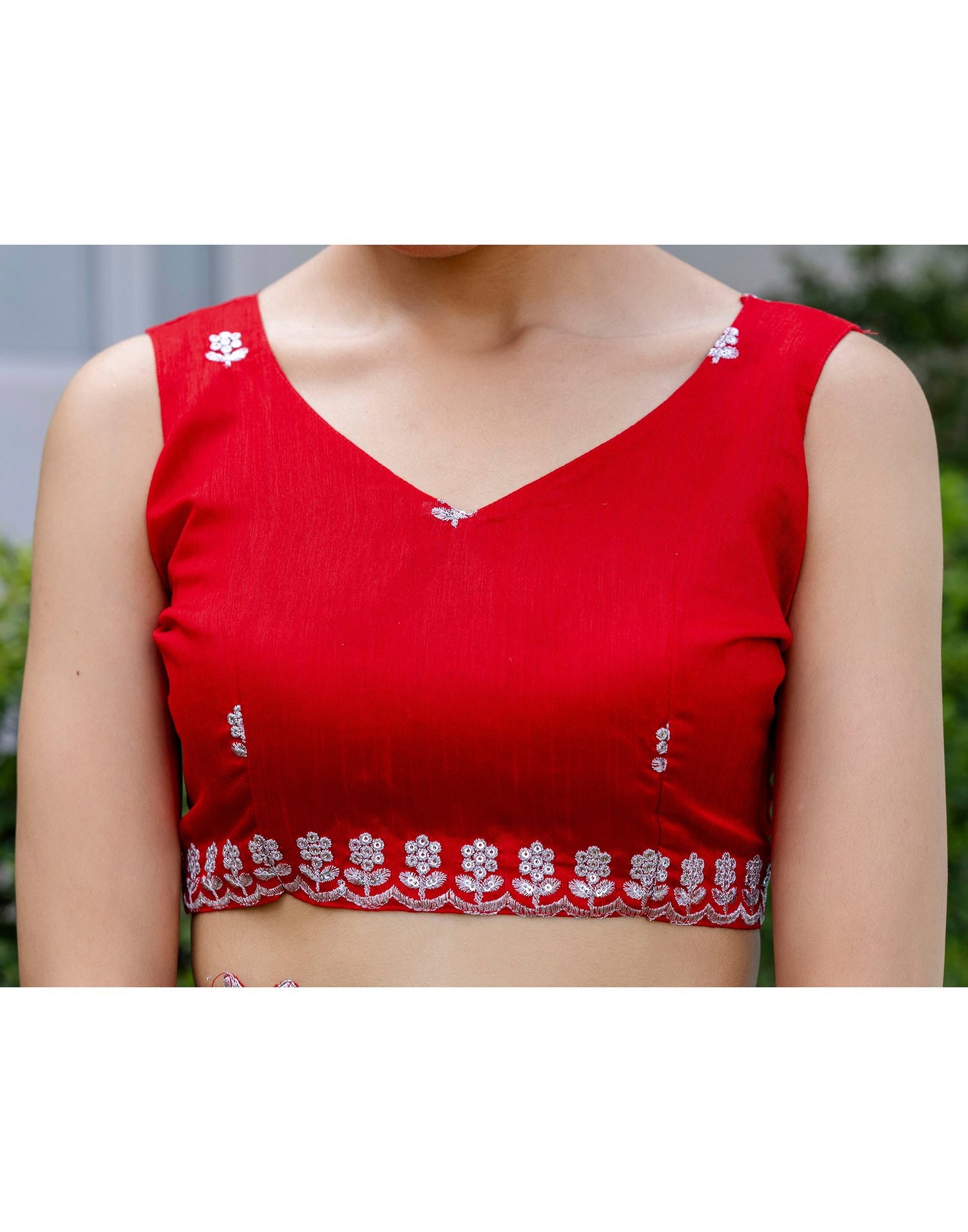 Red Georgette Printed Saree