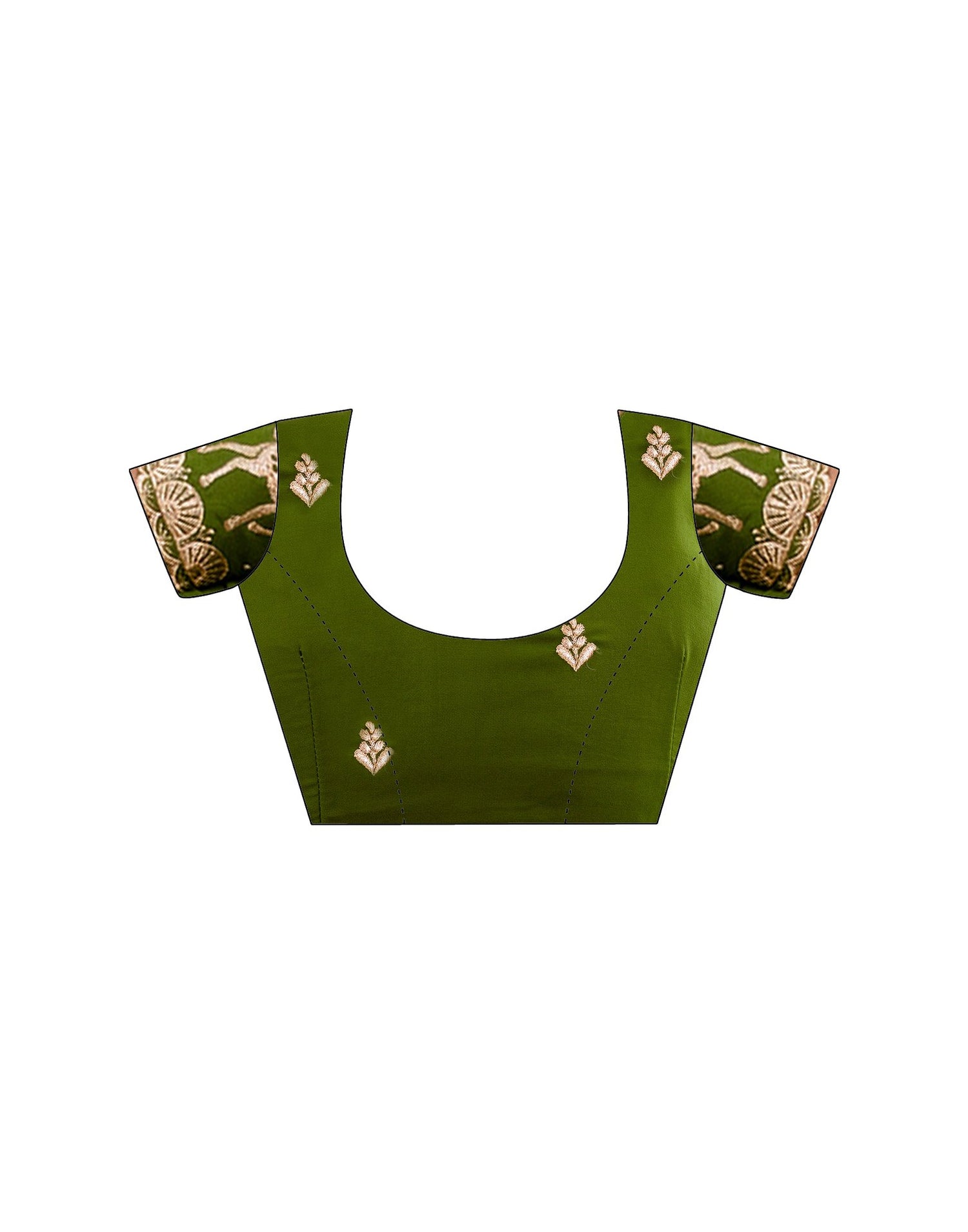 Mehandi Green Georgette Dyed Plain Saree