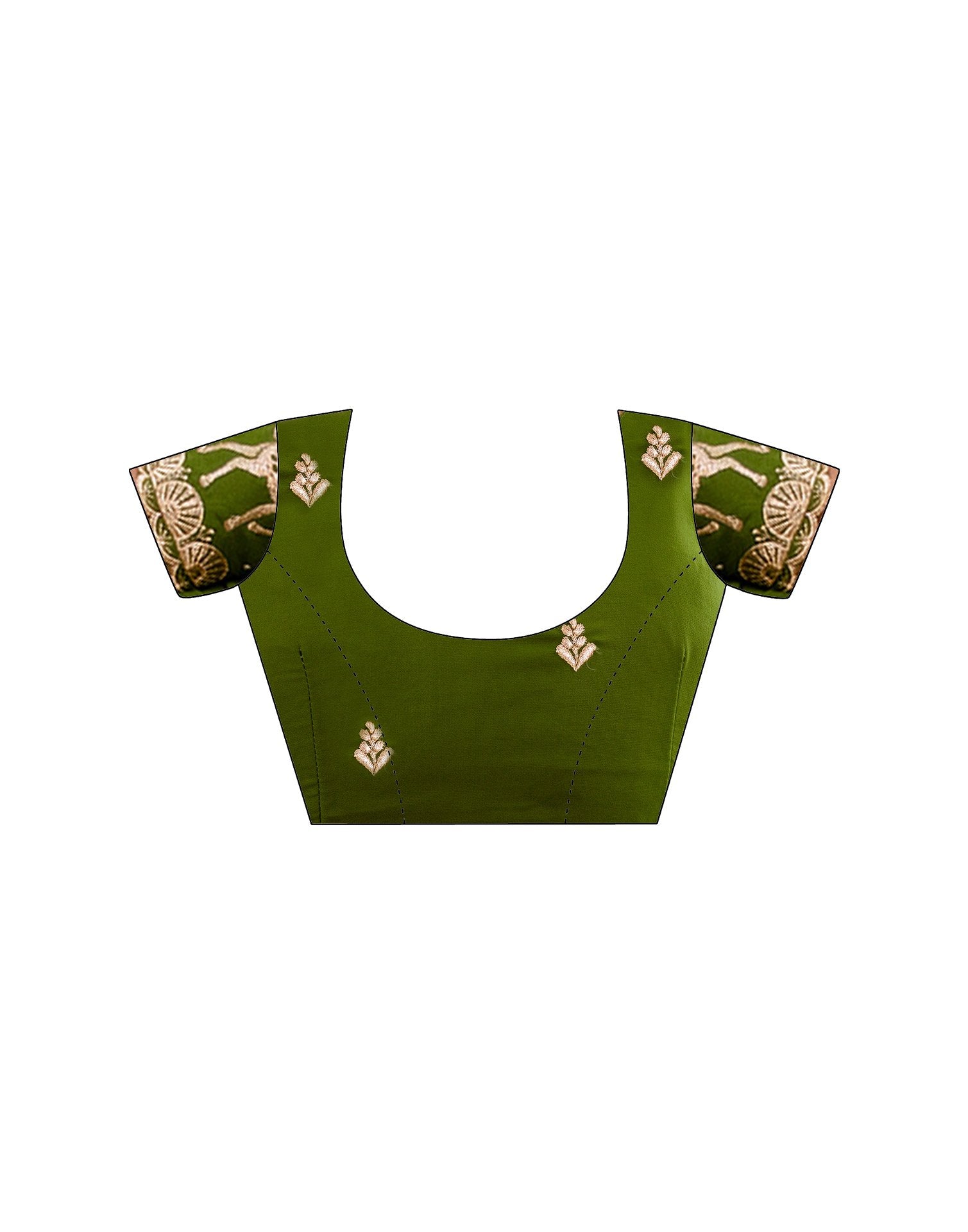 Mehandi Green Georgette Dyed Plain Saree