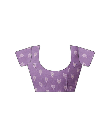 Dusty Lavender Georgette Printed Saree