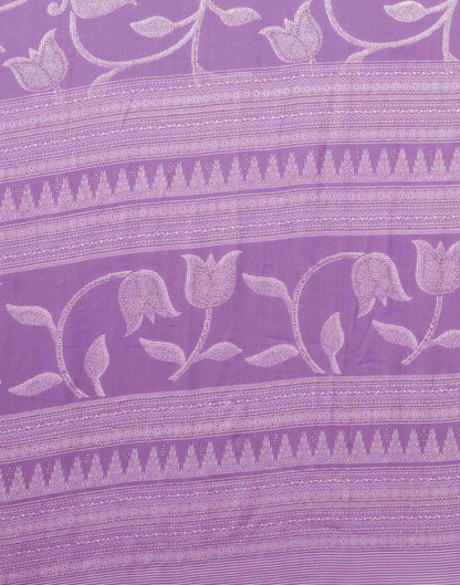 Dusty Lavender Georgette Printed Saree