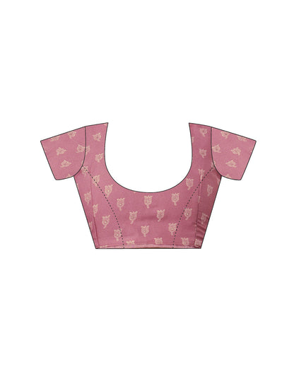 Rose Pink Georgette Printed Saree