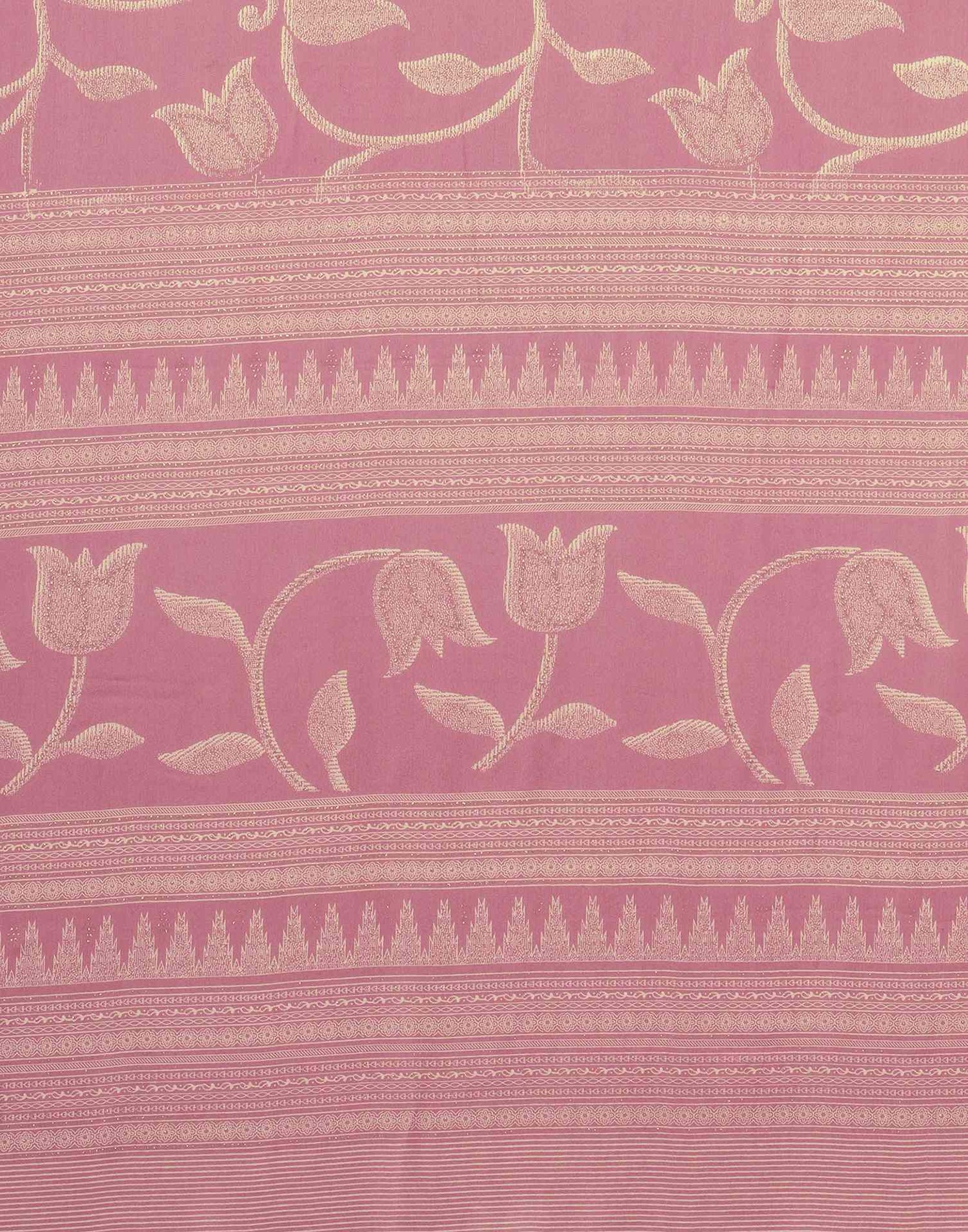 Rose Pink Georgette Printed Saree