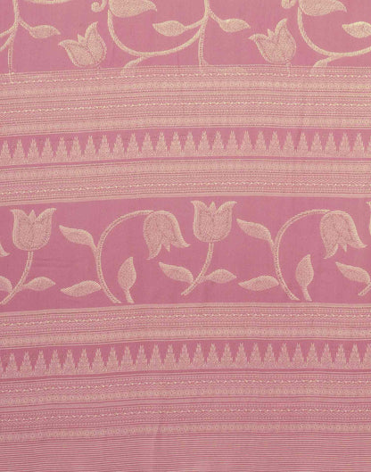 Rose Pink Georgette Printed Saree