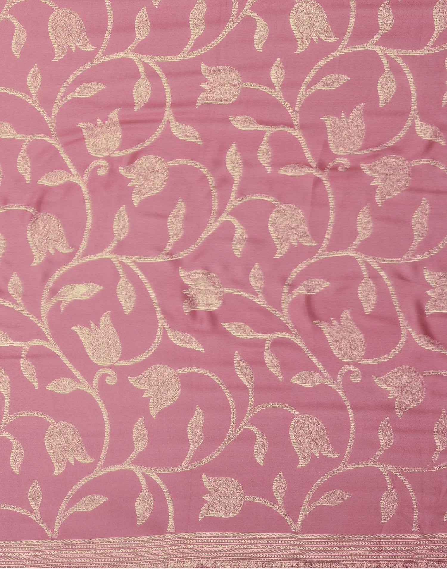 Rose Pink Georgette Printed Saree
