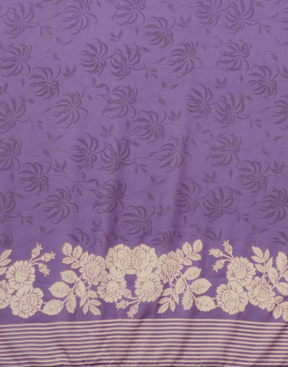 Purple Georgette Printed Saree