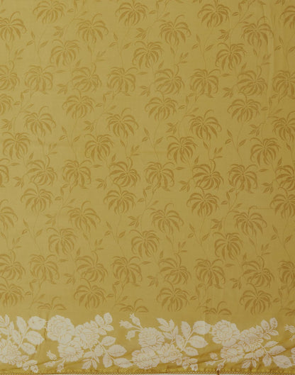 Yellow Georgette Printed Saree