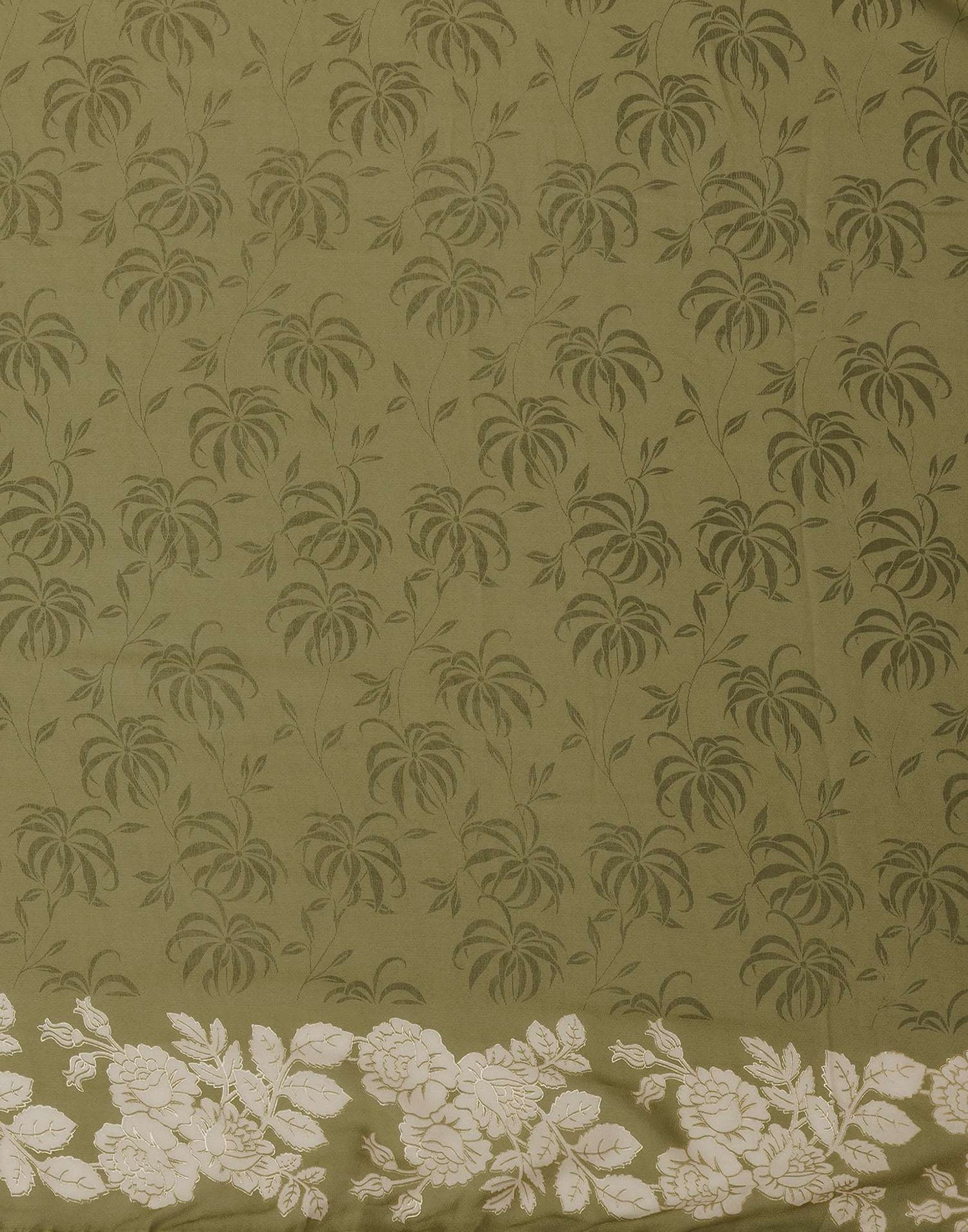 Dusty Green Georgette Printed Saree