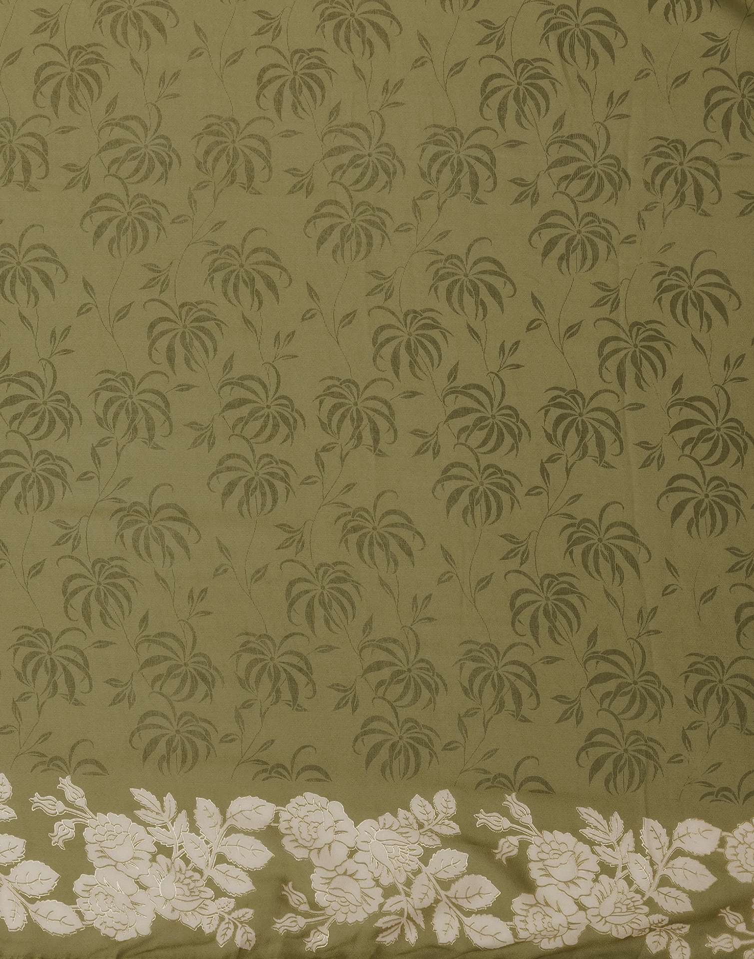 Dusty Green Georgette Printed Saree