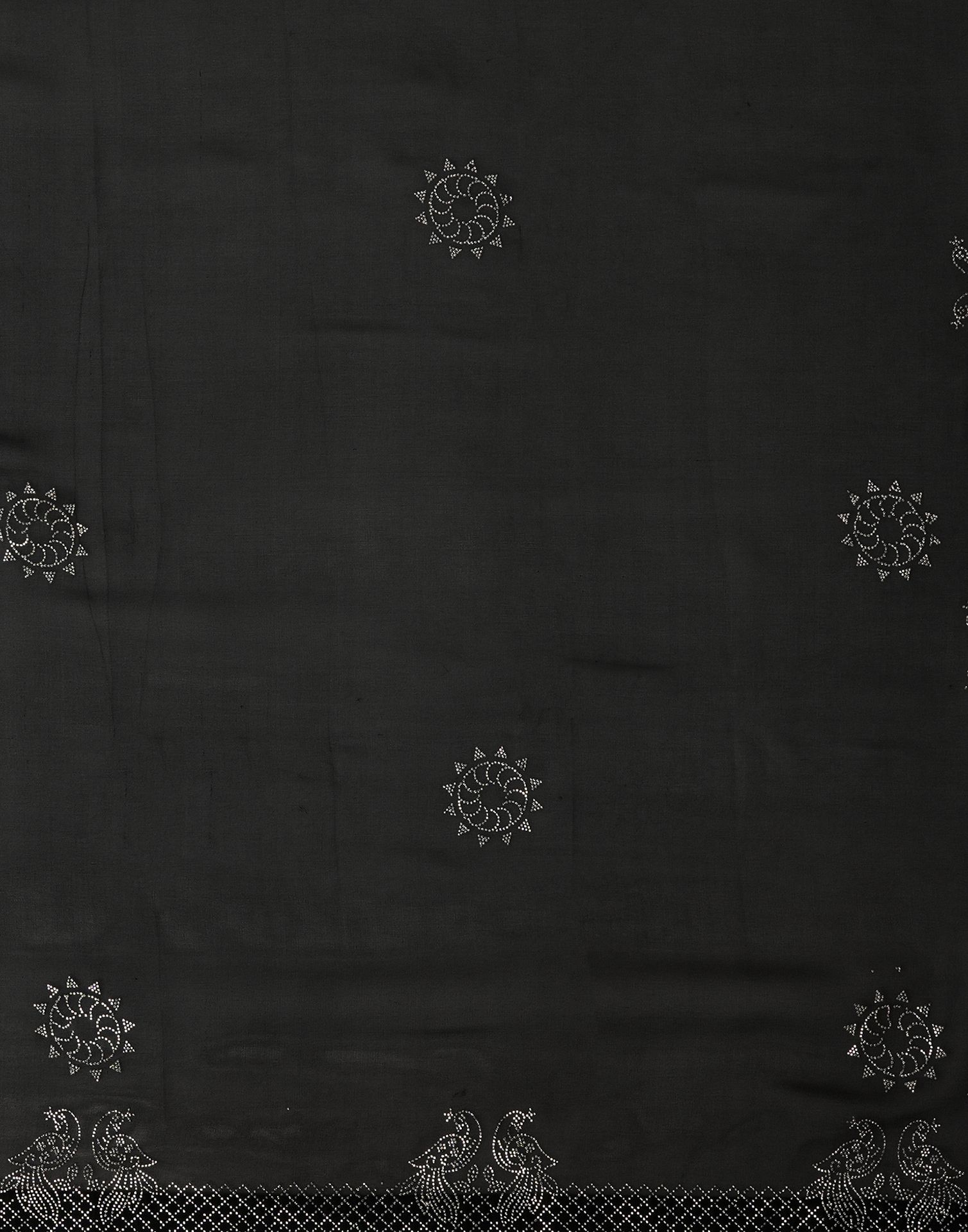 Black Georgette Stone Work Swarovski Saree