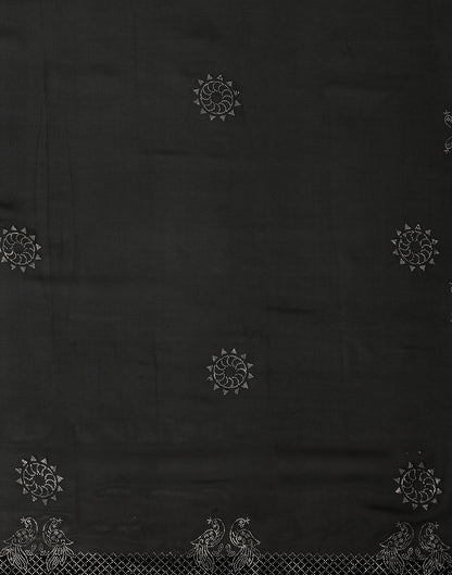 Black Georgette Stone Work Swarovski Saree