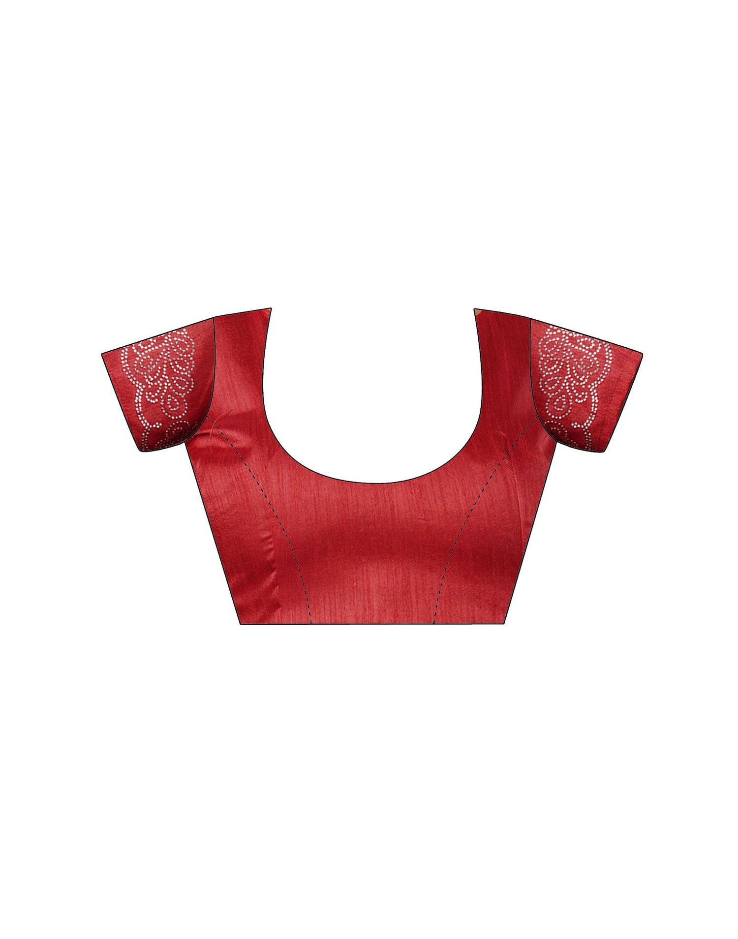 Red Georgette Stone Work Swarovski Saree