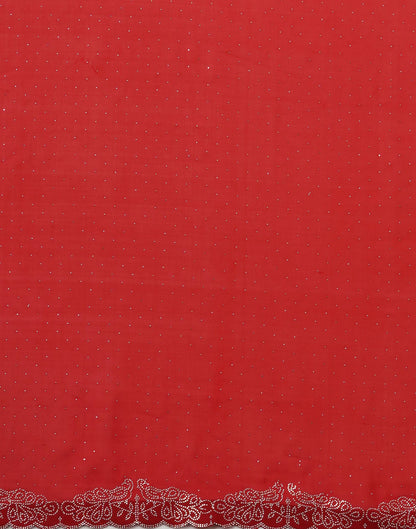 Red Georgette Stone Work Swarovski Saree