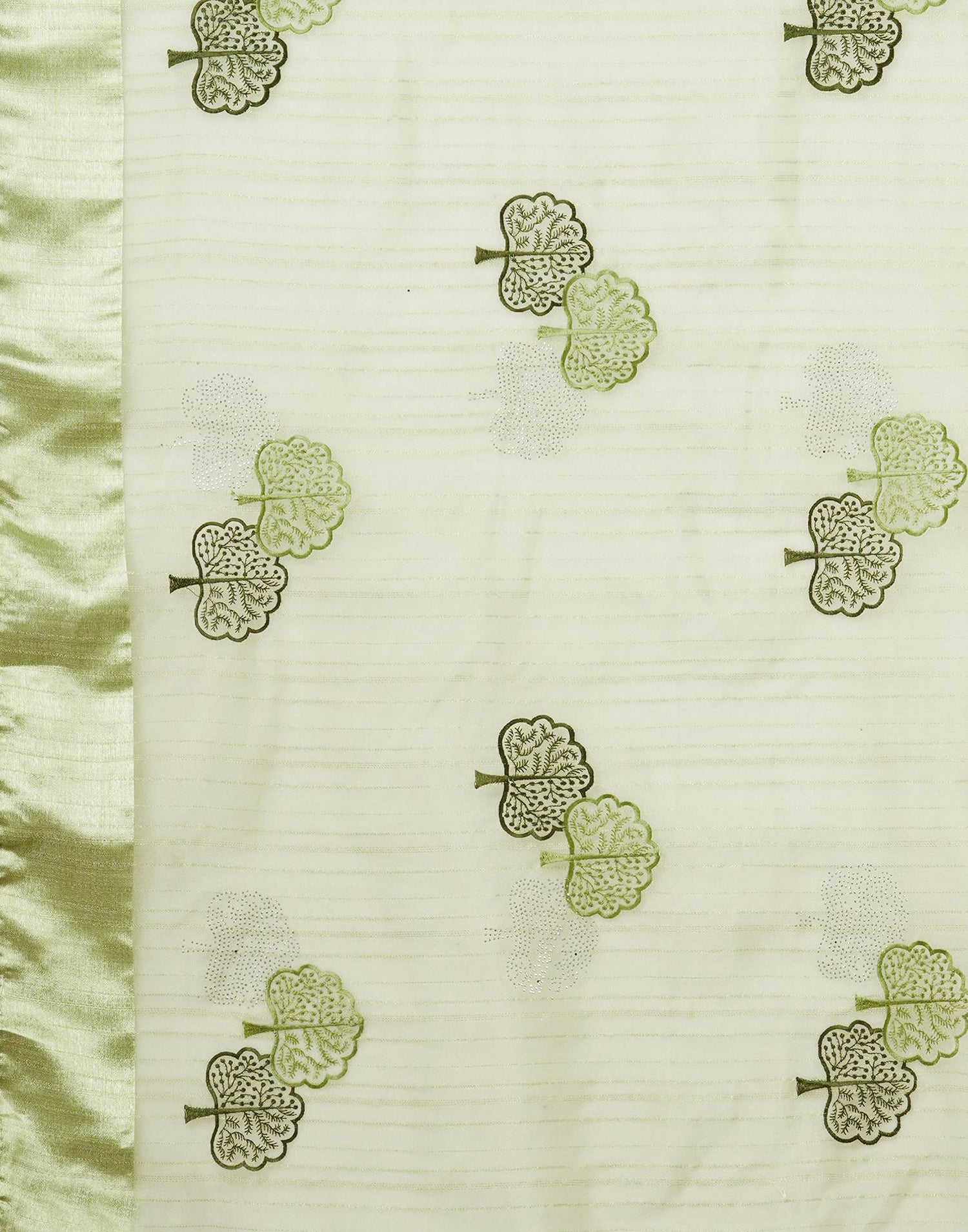 Pista Green Organza Embroidery Saree