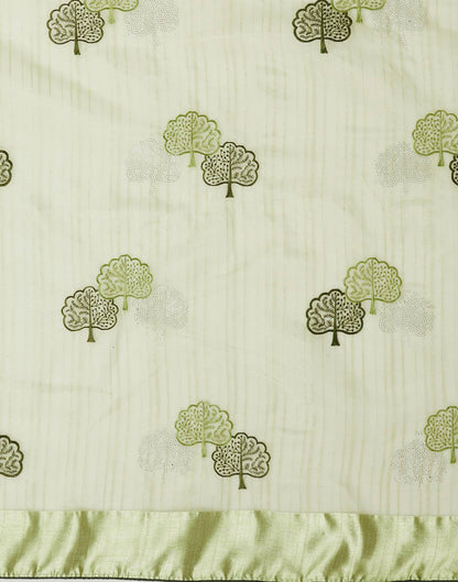 Pista Green Organza Embroidery Saree