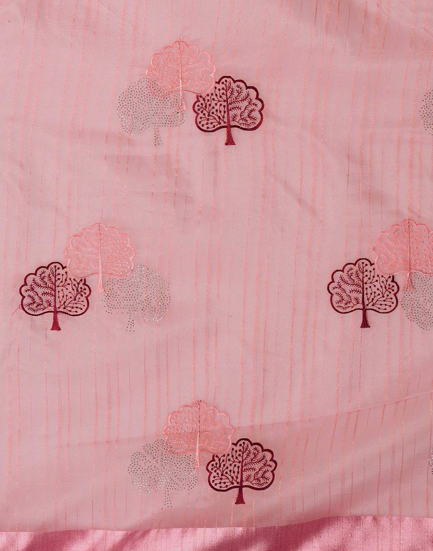Pink Organza Embroidery Saree