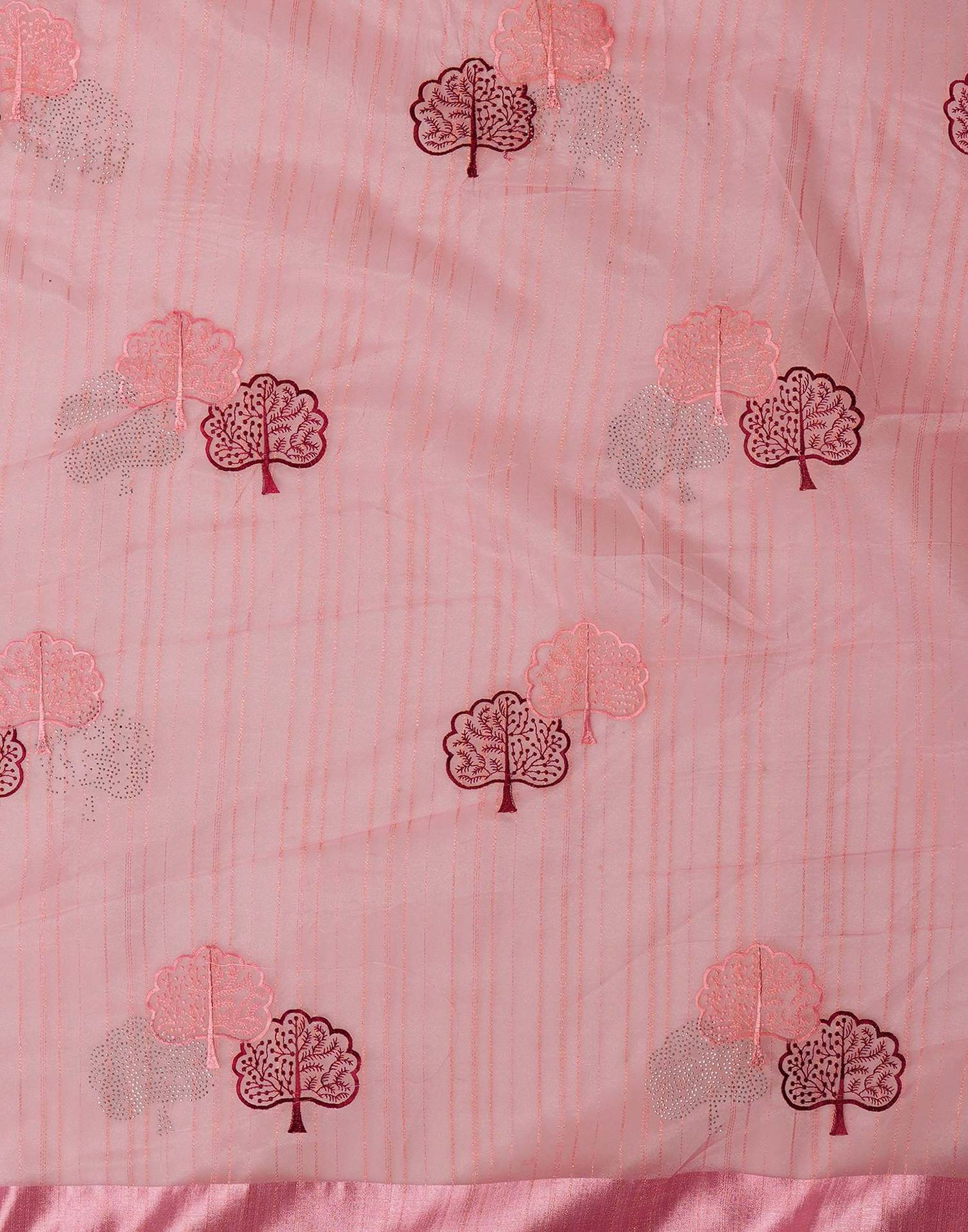 Pink Organza Embroidery Saree