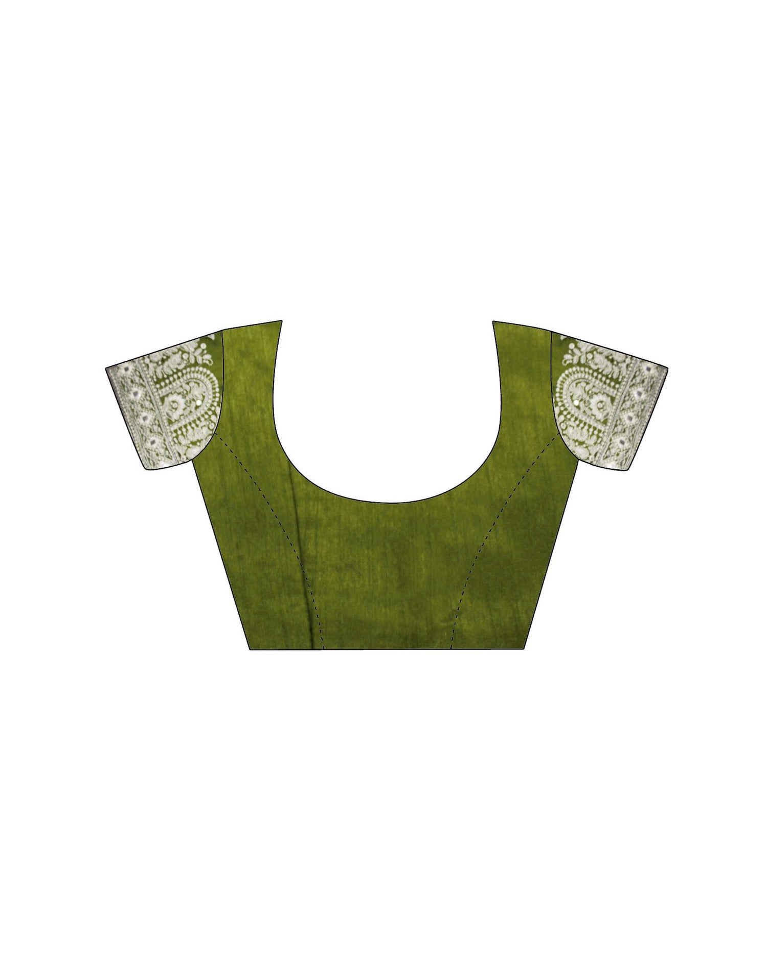 Olive Green Georgette Embroidery Saree
