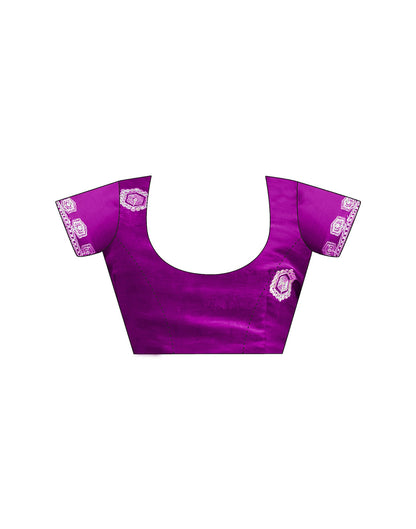 Magenta Tissue Silk Sequence Embroidery Saree