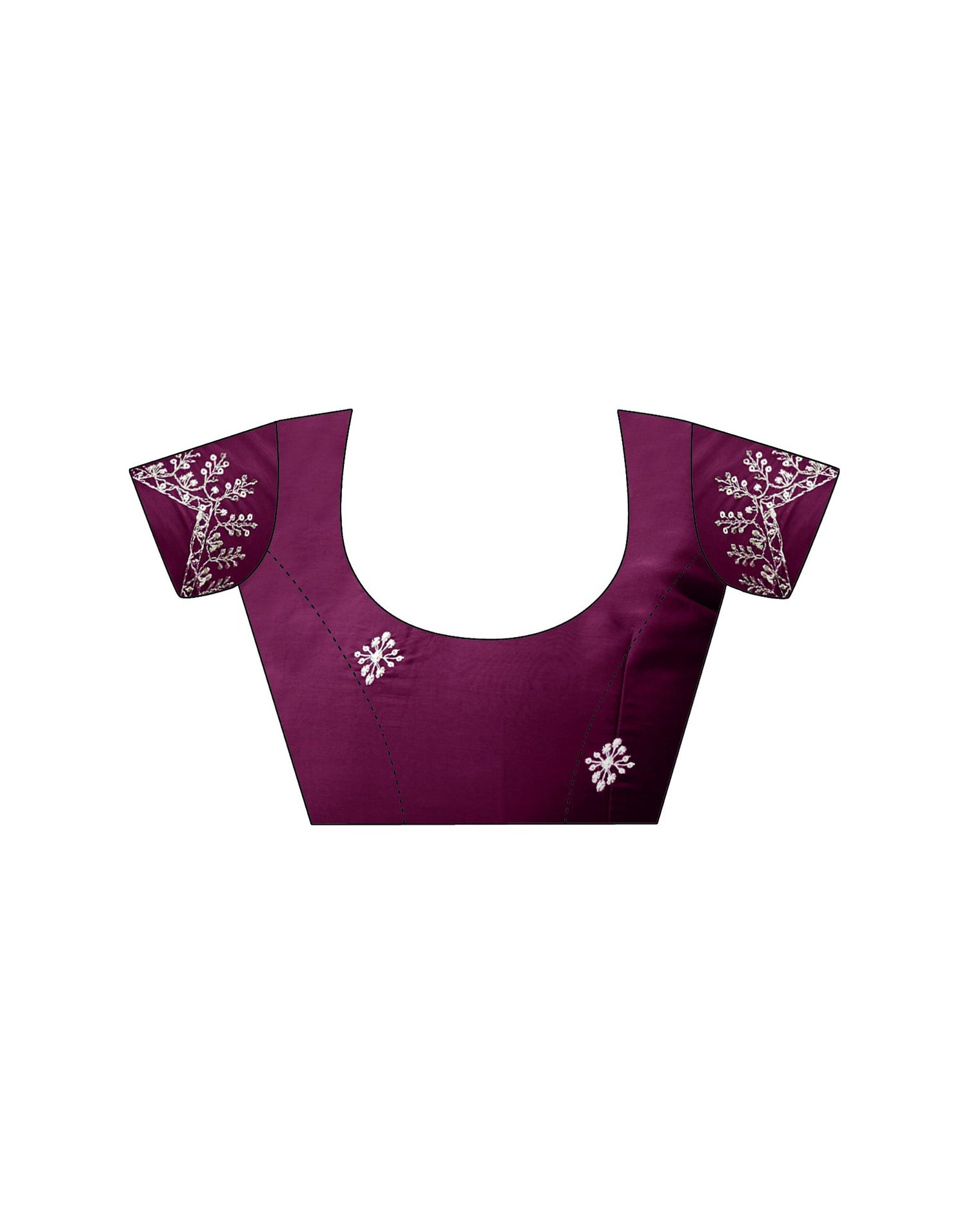 Wine Tissue Silk Sequence Embroidery Saree