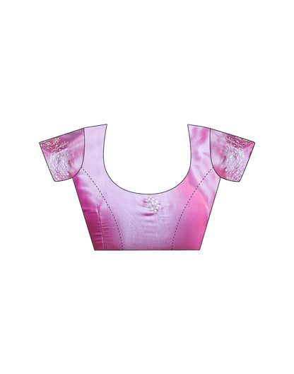 Pink Tissue Silk Sequence Embroidery Saree