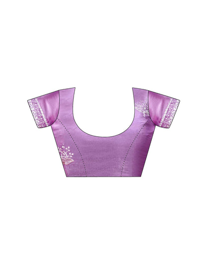 Lavender Tissue Silk Sequence Embroidery Saree