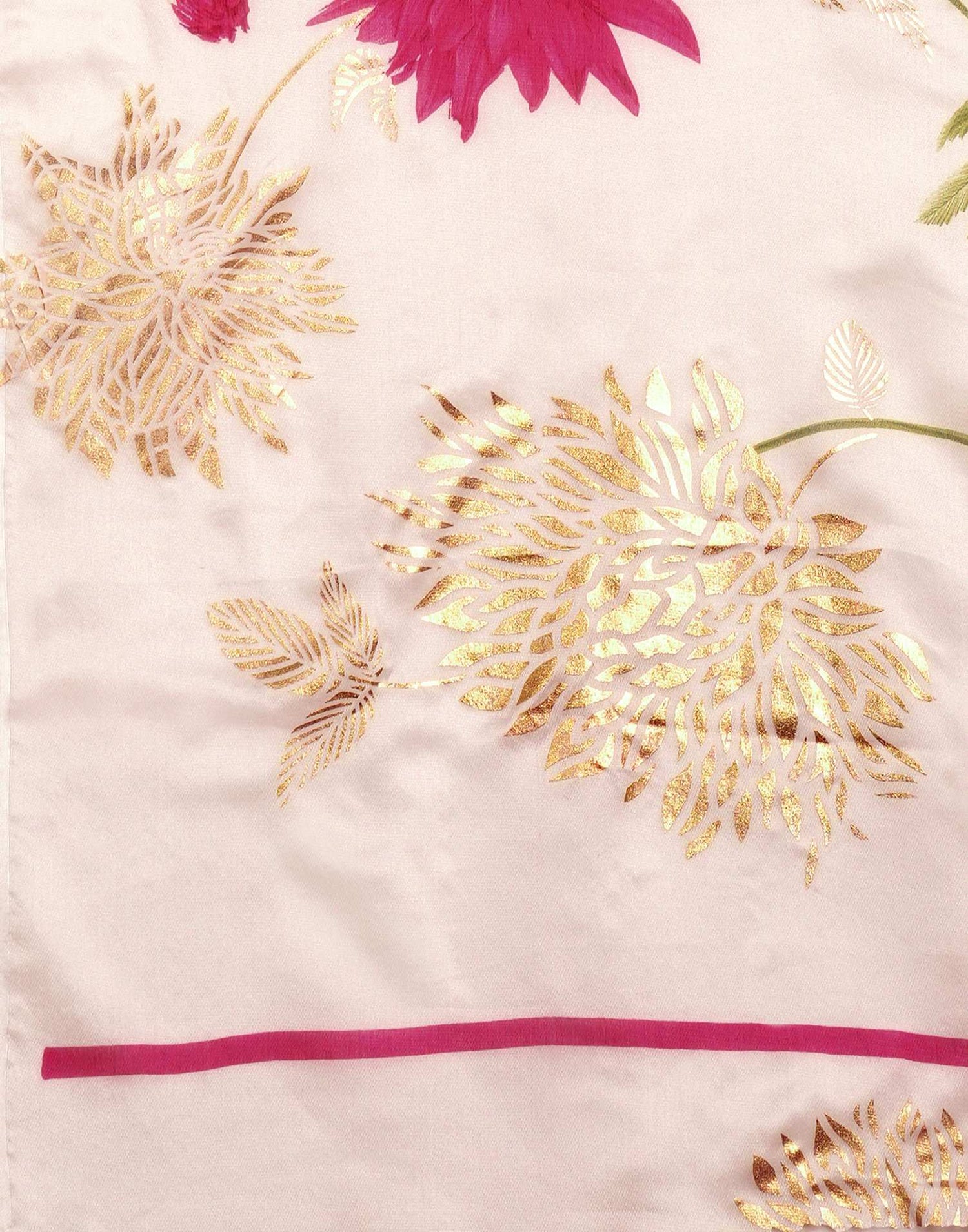 Off White Silk Foil Printed Saree