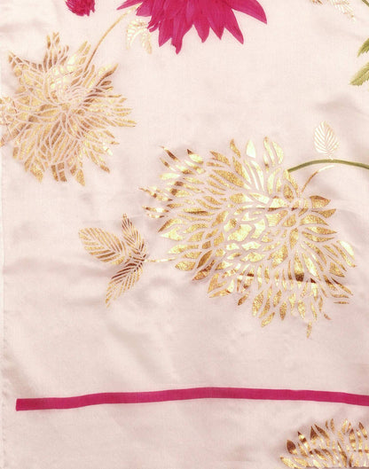 Off White Silk Foil Printed Saree