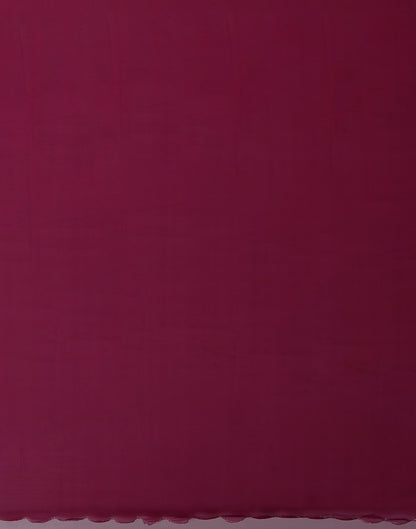 Rani Pink Georgette Dyed Plain Saree