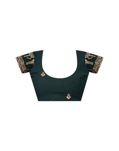 Rama Green Georgette Dyed Plain Saree