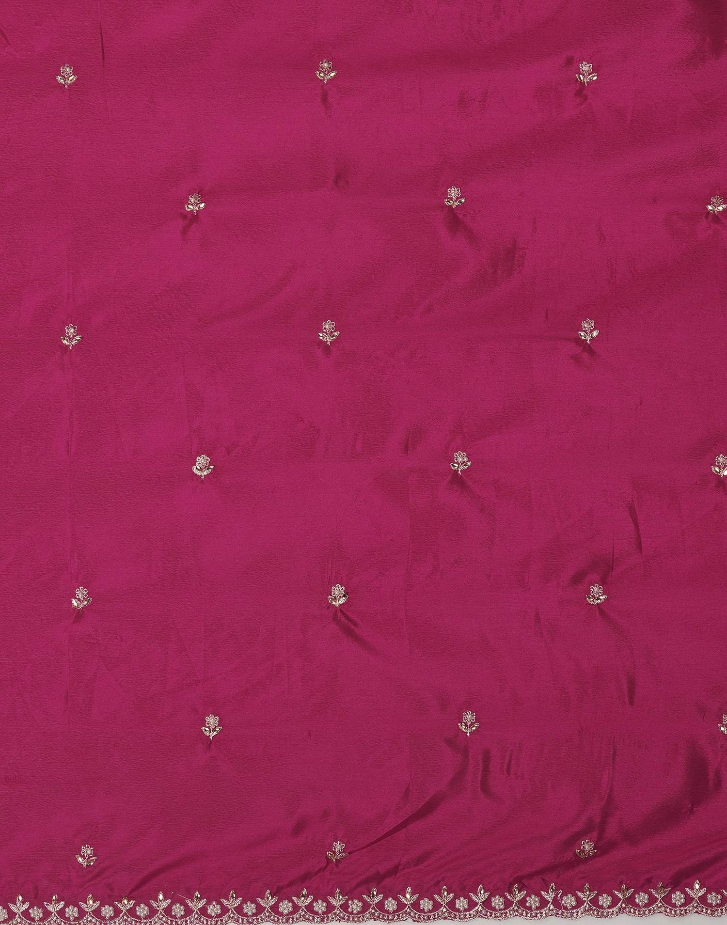 Pink Shimmer Pearl Work Embroidery Saree