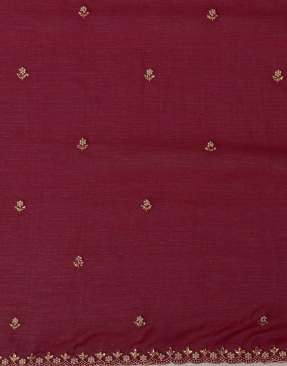 Burgundy Shimmer Pearl Work Embroidery Saree